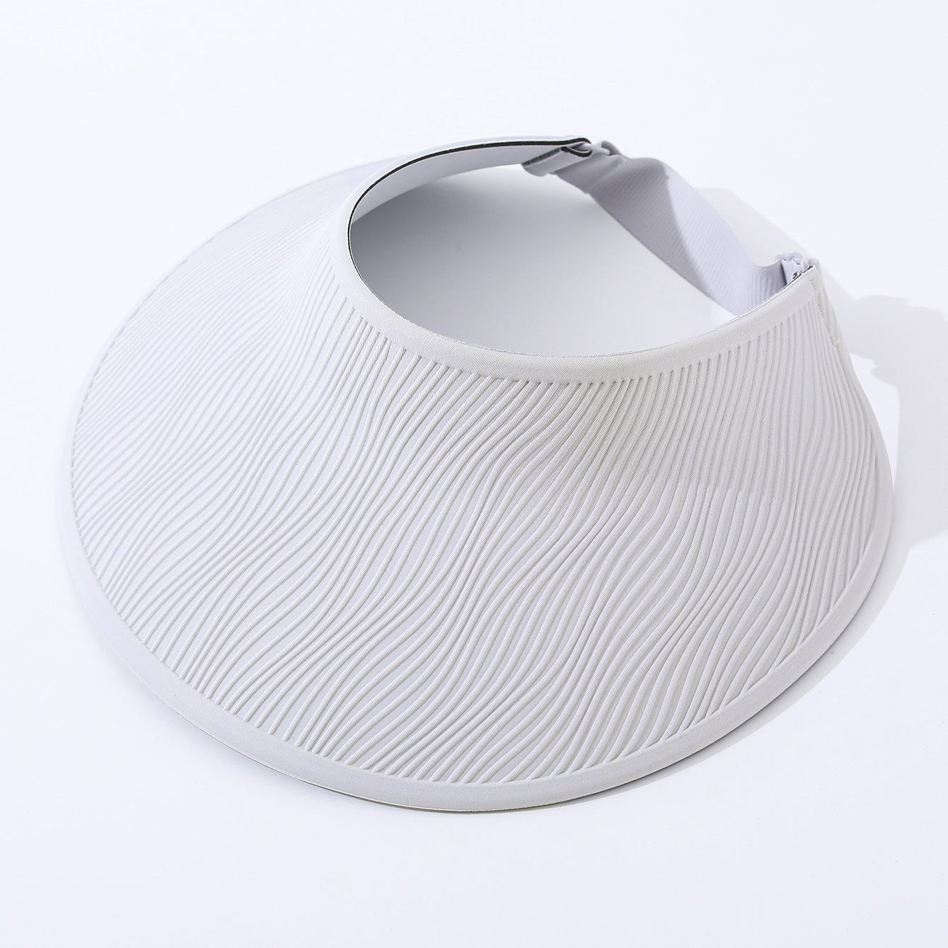 Simple Open - top Wave - pattern Indentation Adjustable Wide - brim Sun Hat For Summer Outdoor Activities, Breathable Open - top Hat - LADYLINE X