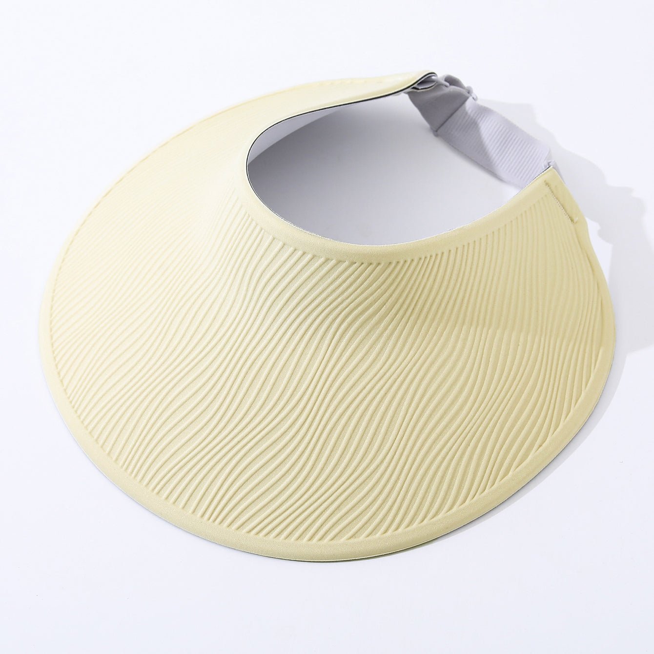 Simple Open - top Wave - pattern Indentation Adjustable Wide - brim Sun Hat For Summer Outdoor Activities, Breathable Open - top Hat - LADYLINE X
