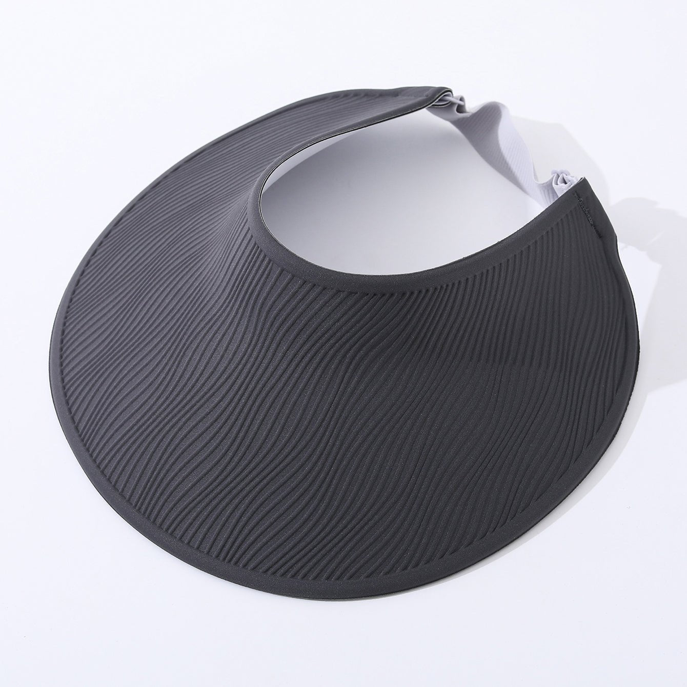 Simple Open - top Wave - pattern Indentation Adjustable Wide - brim Sun Hat For Summer Outdoor Activities, Breathable Open - top Hat - LADYLINE X