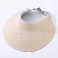 Simple Open - top Wave - pattern Indentation Adjustable Wide - brim Sun Hat For Summer Outdoor Activities, Breathable Open - top Hat - LADYLINE X
