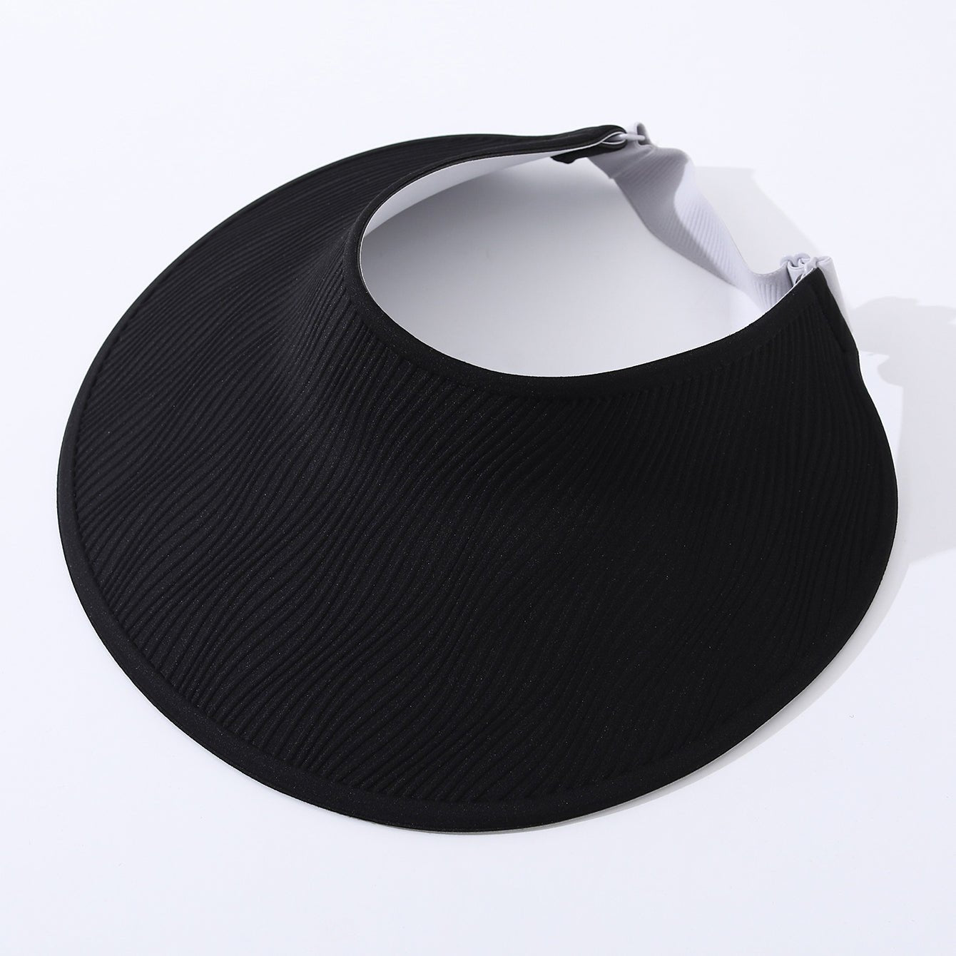 Simple Open - top Wave - pattern Indentation Adjustable Wide - brim Sun Hat For Summer Outdoor Activities, Breathable Open - top Hat - LADYLINE X