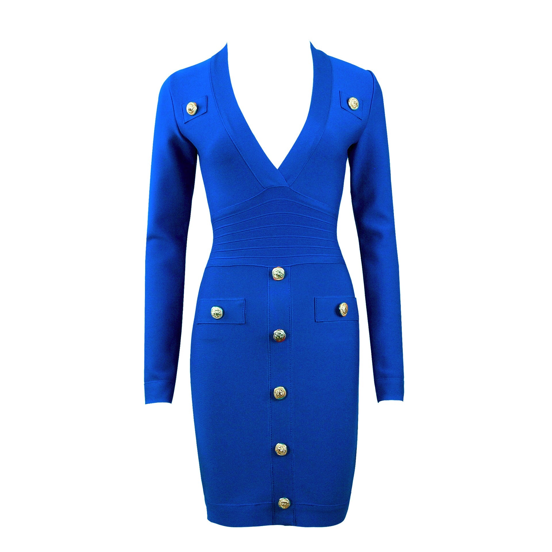 Single - breasted Long - sleeved Slim Ladies Temperament Dress - LADYLINE X