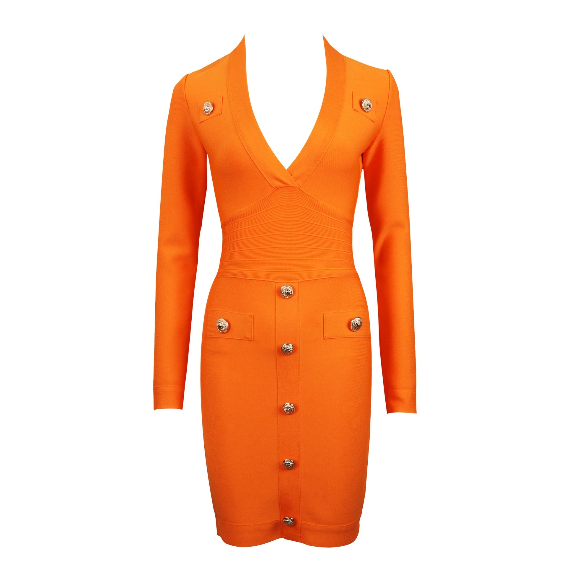 Single - breasted Long - sleeved Slim Ladies Temperament Dress - LADYLINE X