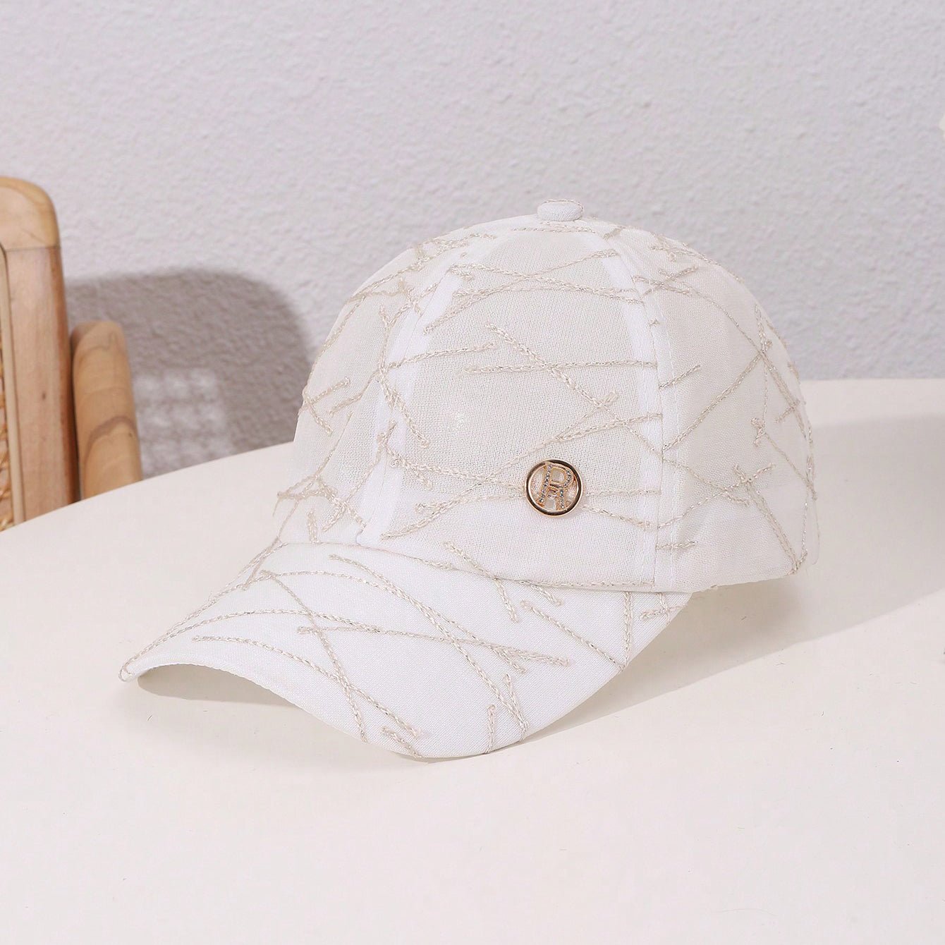 Single - color Shiny Silk Texture Rhinestone R - style Japanese - Korean Fashion Mesh Cap With Breathability, Suitable For Daily Outings And Photography. - LADYLINE X