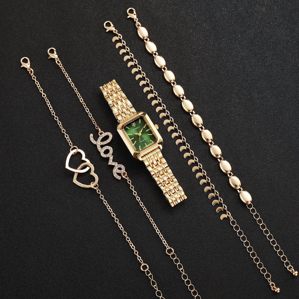 Sleek, Versatile Square Womens Watch Heart - shaped Bracelet - LADYLINE X