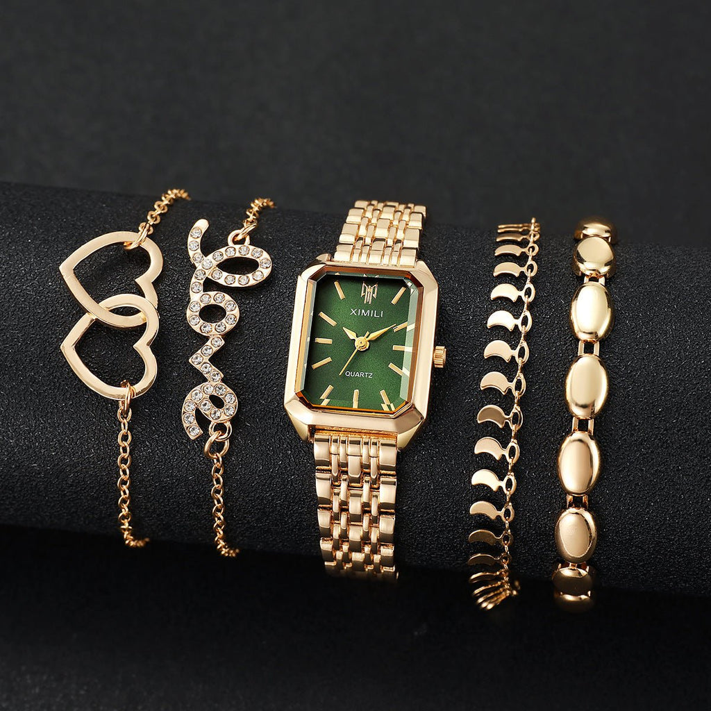 Sleek, Versatile Square Womens Watch Heart - shaped Bracelet - LADYLINE X