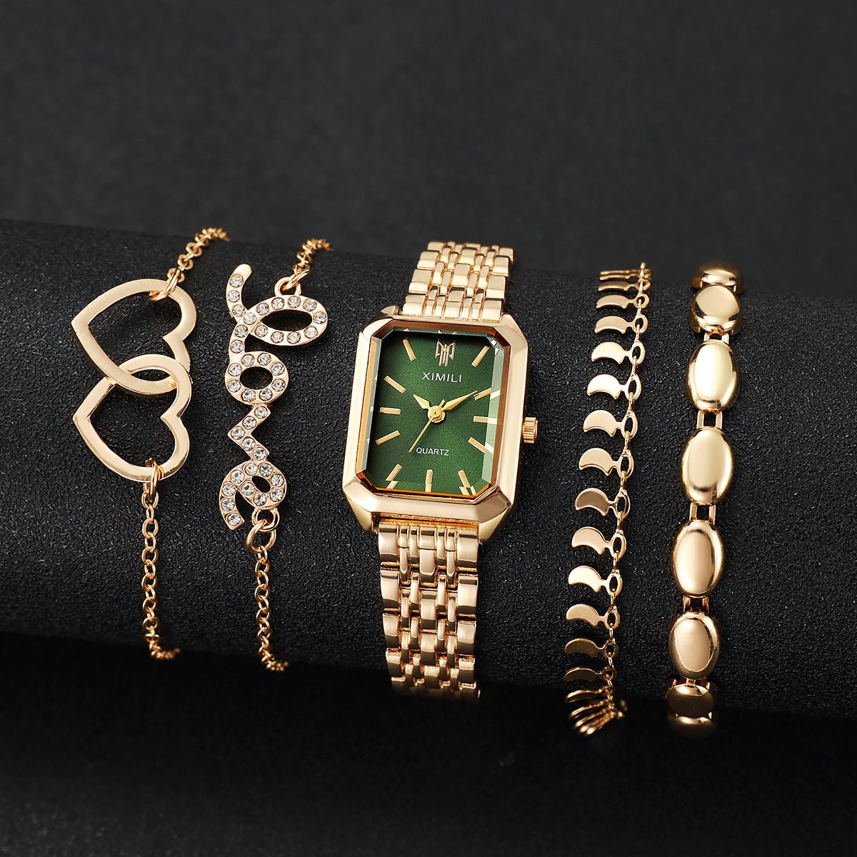 Sleek, Versatile Square Womens Watch Heart - shaped Bracelet - LADYLINE X