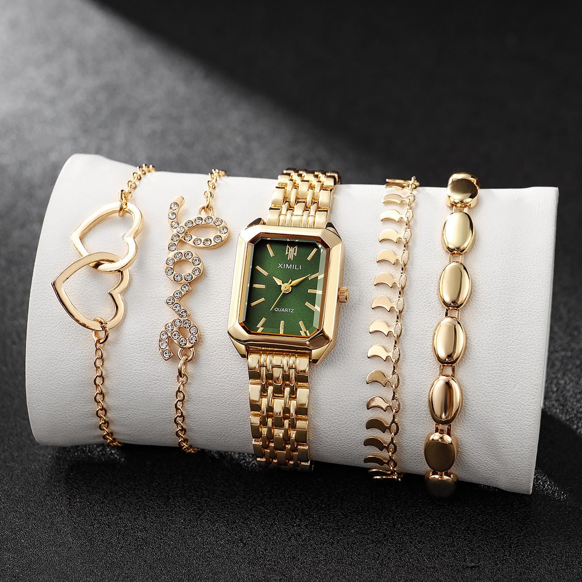 Sleek, Versatile Square Womens Watch Heart - shaped Bracelet - LADYLINE X
