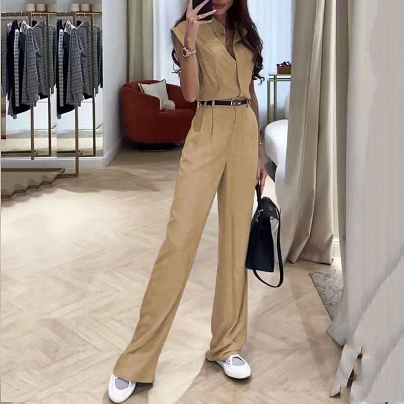 Sleeveless Lapel Blouse And Pants - LADYLINE X