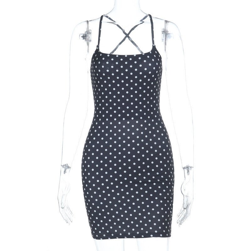 Slimming Figure - Hugging Polka - Dot Backless Dress For Women - LADYLINE X