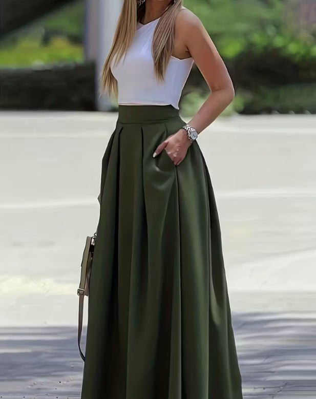 Solid - color High - waisted Womens Sexy Midi Skirt - LADYLINE X