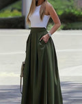 Solid - color High - waisted Womens Sexy Midi Skirt - LADYLINE X