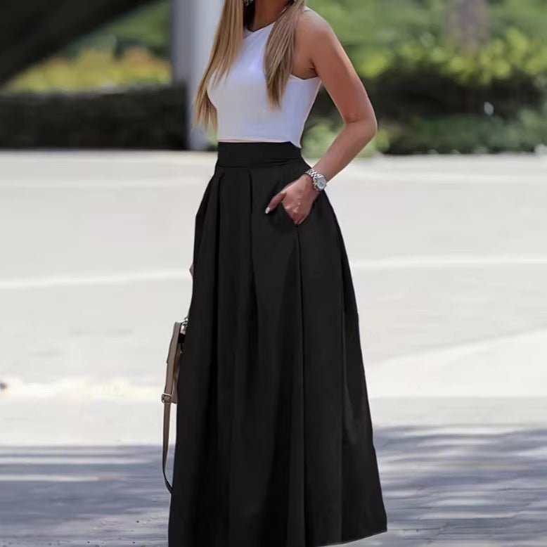 Solid - color High - waisted Womens Sexy Midi Skirt - LADYLINE X