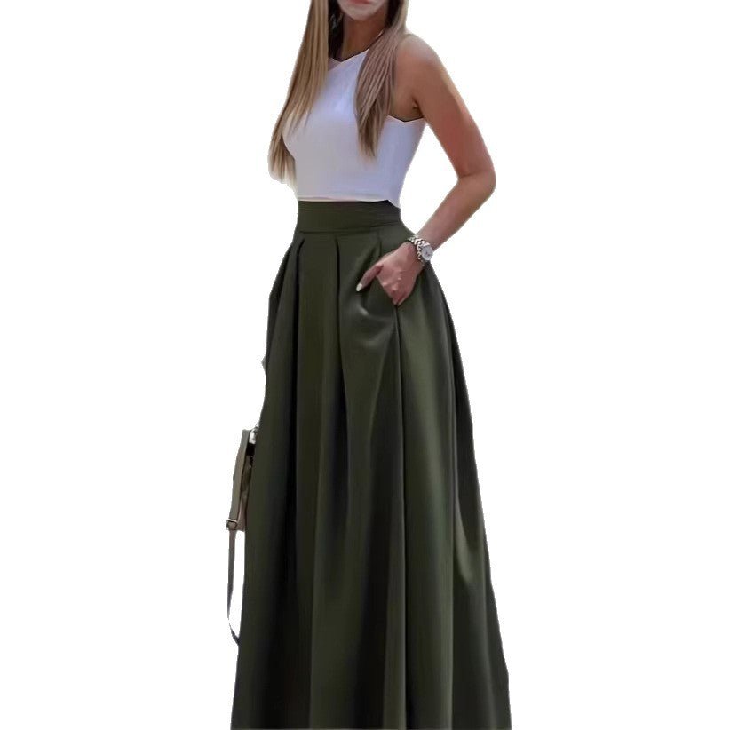 Solid - color High - waisted Womens Sexy Midi Skirt - LADYLINE X