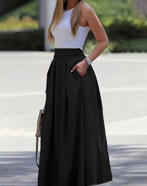 Solid - color High - waisted Womens Sexy Midi Skirt - LADYLINE X