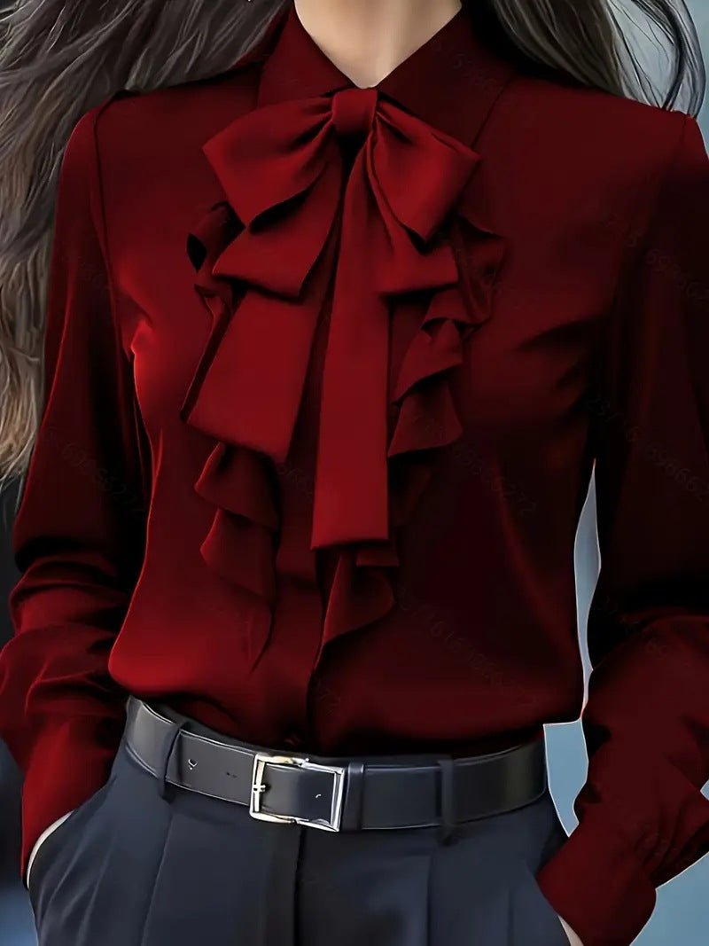 Sophisticated And Elegant Long - sleeve Solid - color Shirt - LADYLINE X