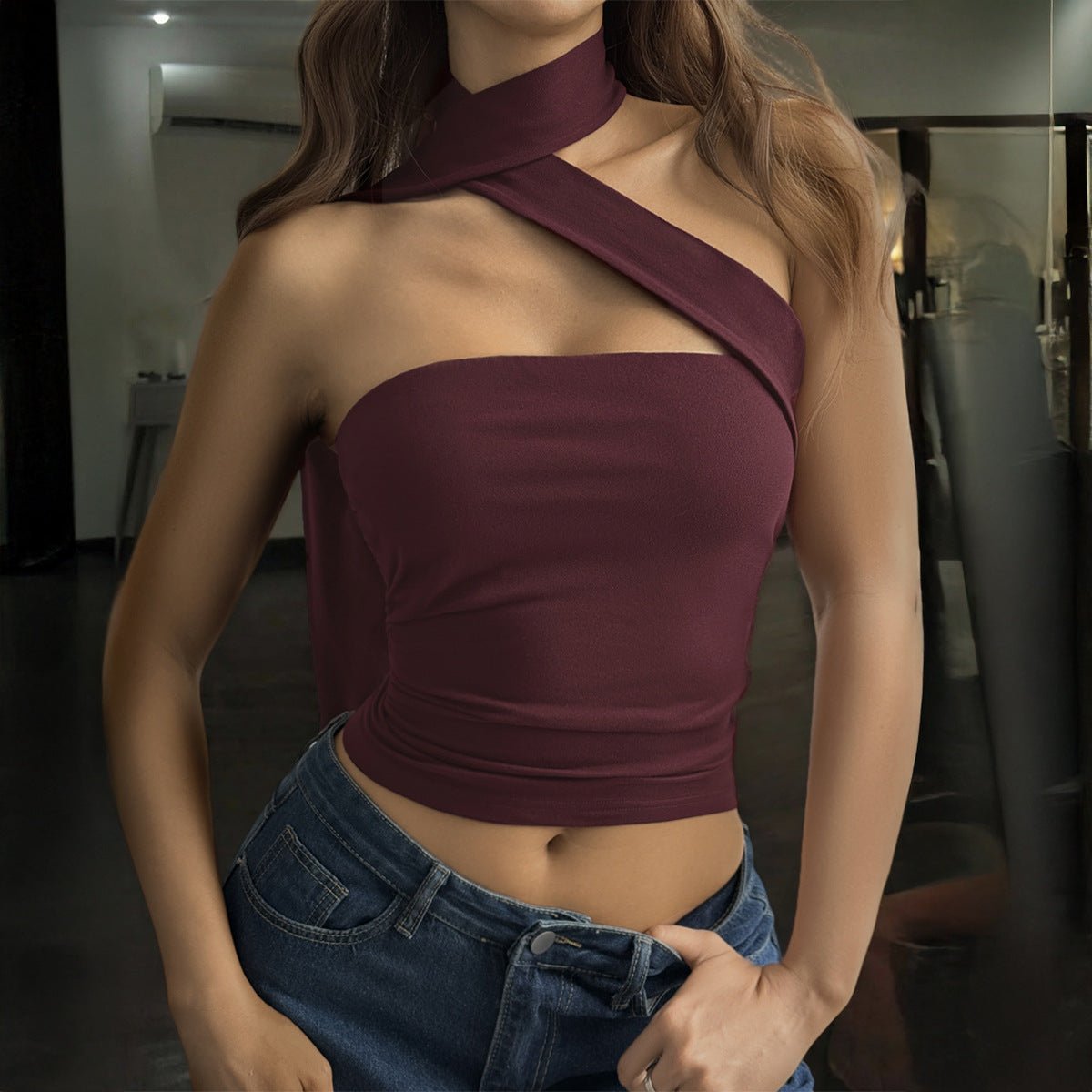 Spicy Girl Style Fashion Neck Gaiter Tube Top Bustier Top - LADYLINE X