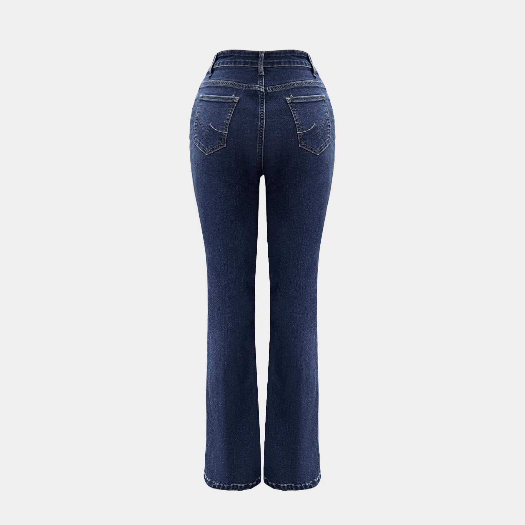 Spring Washed Slightly Flared Straight - leg Pants - LADYLINE X