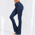 Spring Washed Slightly Flared Straight - leg Pants - LADYLINE X