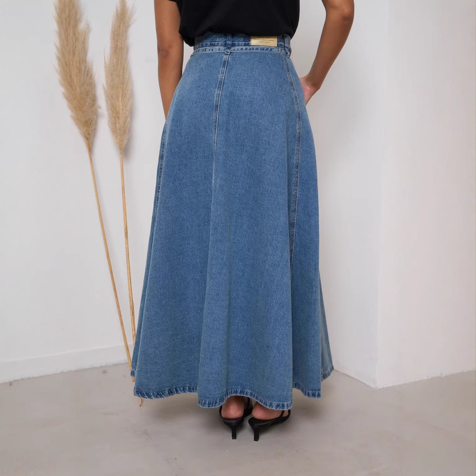 SpringSummer New High Waisted Slimming Casual Denim Midi Skirt - LADYLINE X