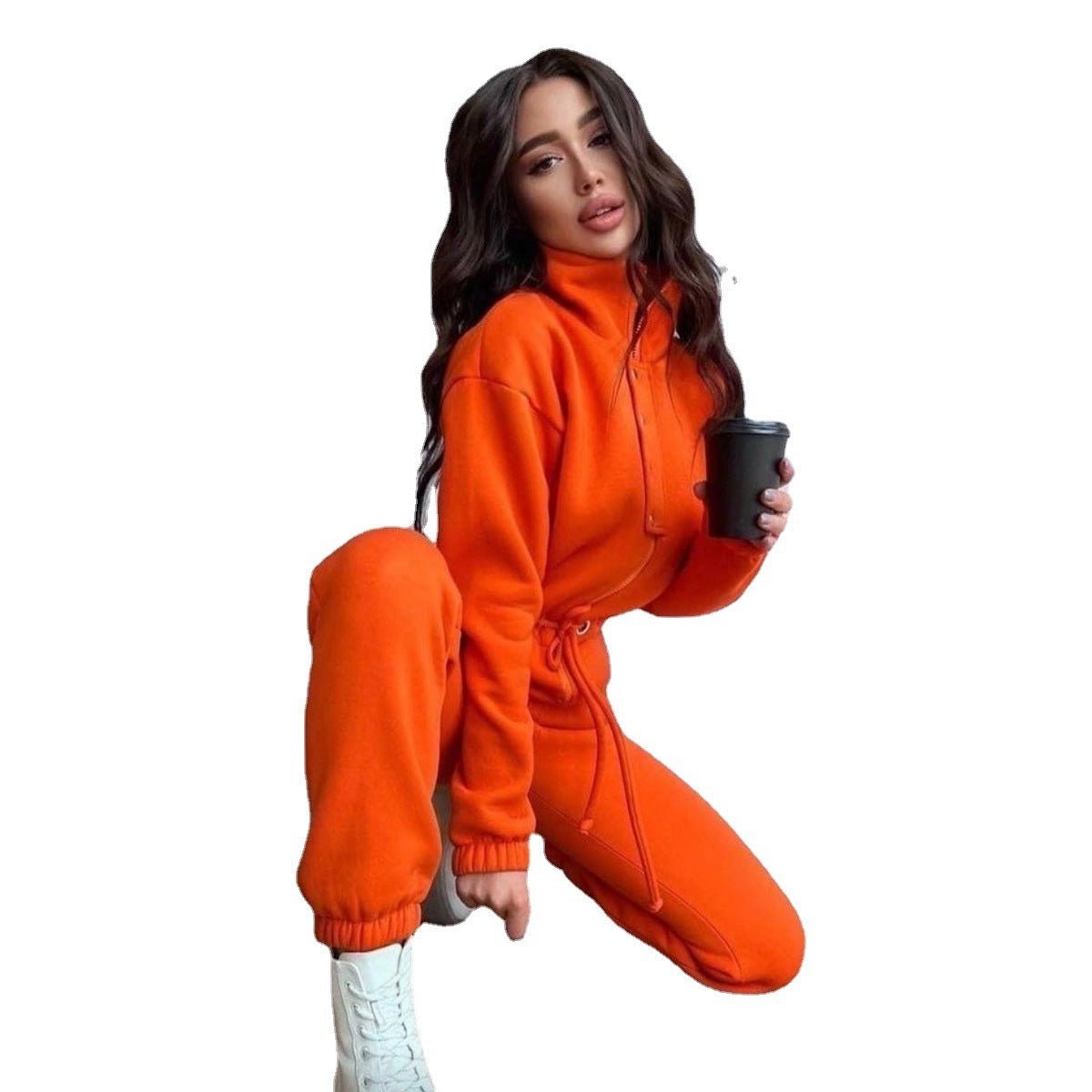 Stand - up Collar Cinched European And American Leisure Jumpsuit - LADYLINE X