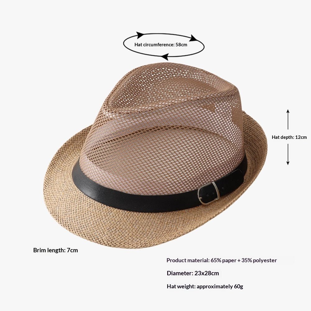 Straw Beach Summer Sun For Men And Women Sun - protective Fedora Panama Hat - LADYLINE X