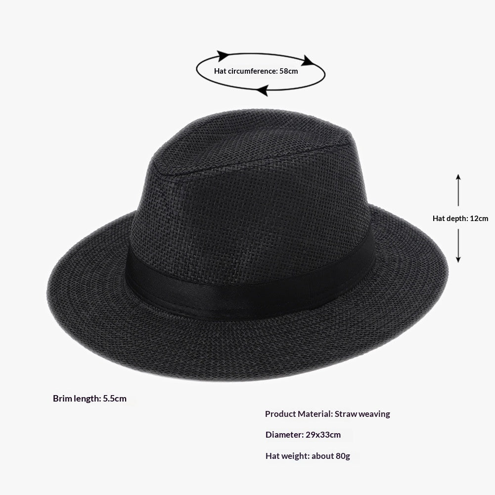 Straw Beach Summer Sun For Men And Women Sun - protective Fedora Panama Hat - LADYLINE X