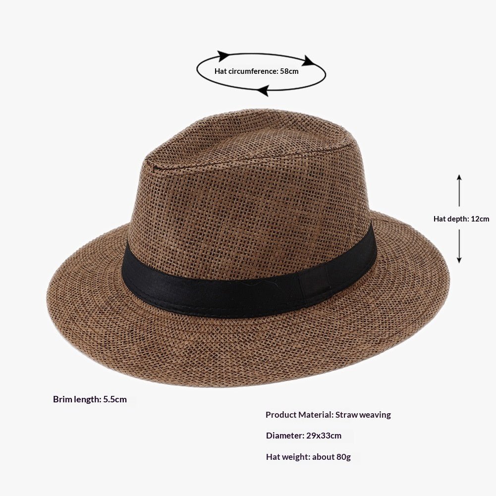 Straw Beach Summer Sun For Men And Women Sun - protective Fedora Panama Hat - LADYLINE X