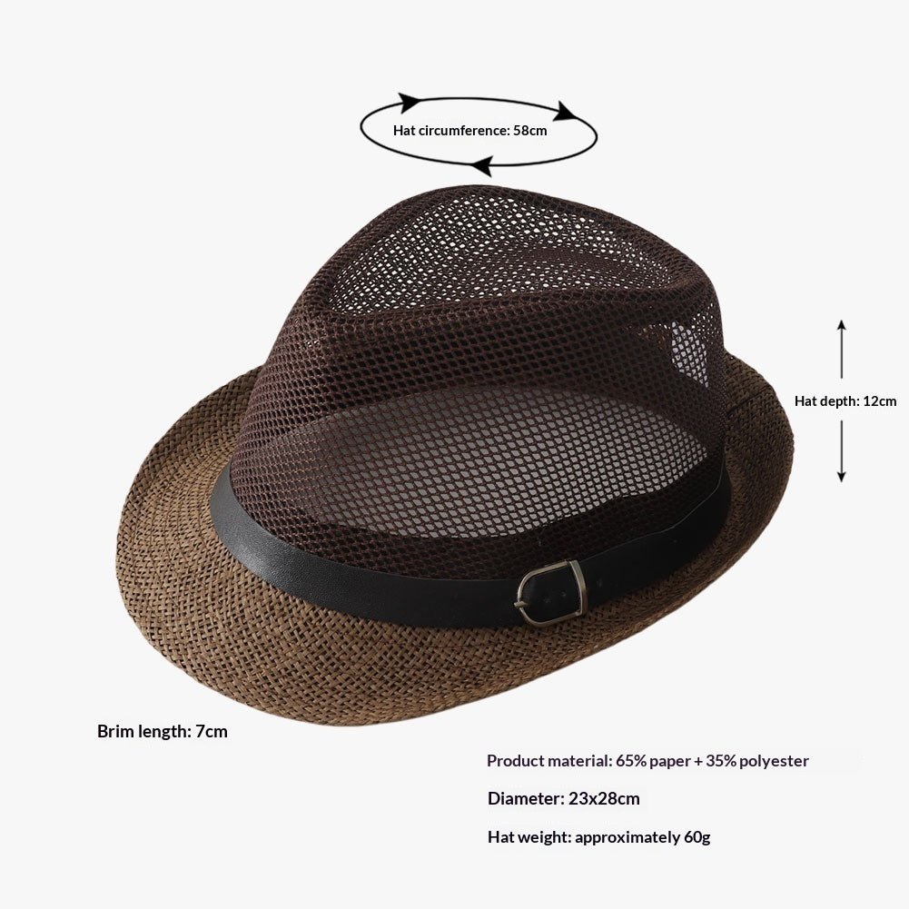 Straw Beach Summer Sun For Men And Women Sun - protective Fedora Panama Hat - LADYLINE X
