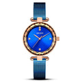 Stylish Cut - mirror Imported Movement Quartz Womens Watch With A Steel Band And Diamond Accents - LADYLINE X