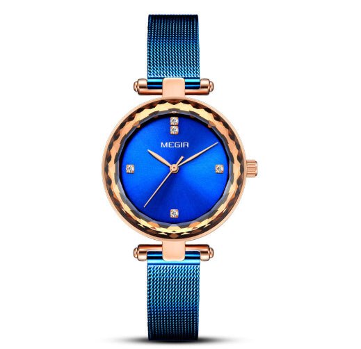 Stylish Cut - mirror Imported Movement Quartz Womens Watch With A Steel Band And Diamond Accents - LADYLINE X