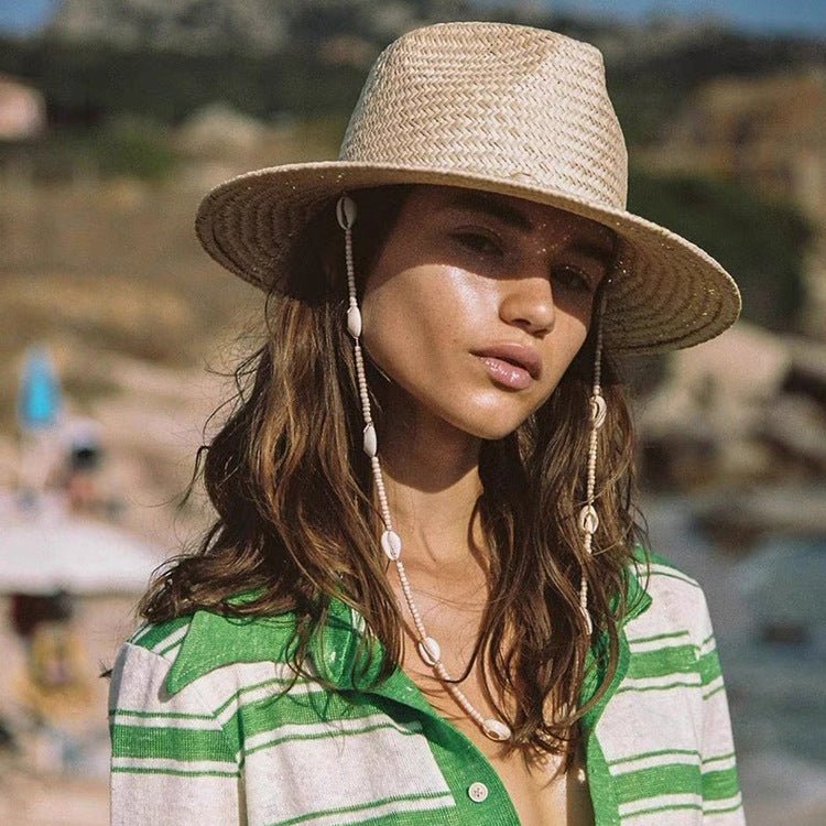 Stylish Flat - brim Sun Hat For Summer Outings And The Beach - LADYLINE X