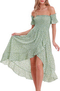 Summer Off Shoulder Bohemian Printed A Line Beach Dress - LADYLINE X