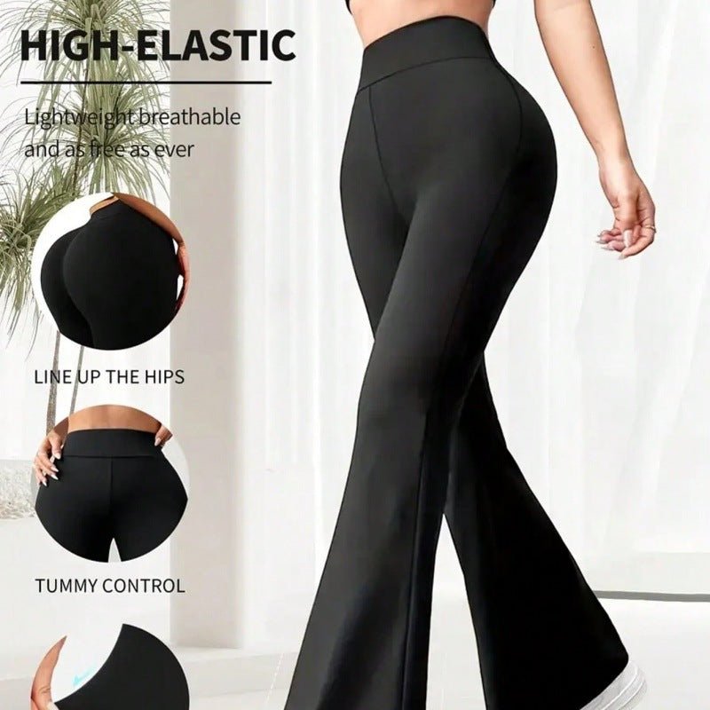 Summer Thin Yoga Pants Women's High - Waist Straight - Leg Wide - Leggings - LADYLINE X