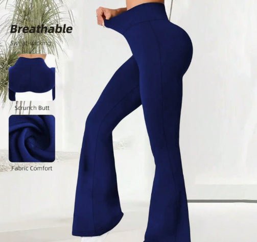 Summer Thin Yoga Pants Women's High - Waist Straight - Leg Wide - Leggings - LADYLINE X