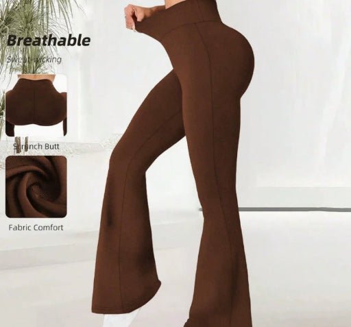 Summer Thin Yoga Pants Women's High - Waist Straight - Leg Wide - Leggings - LADYLINE X