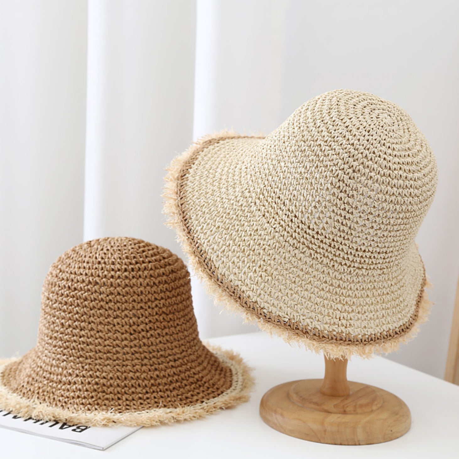 The Korean Version Of The Wide - brimmed, Fringed, Woven Straw Hat, Sun Hat, Round - top Fisherman's Hat, Beach Vacation Hat, And Sandcastle Hat Is Suitable For Vacations. - LADYLINE X