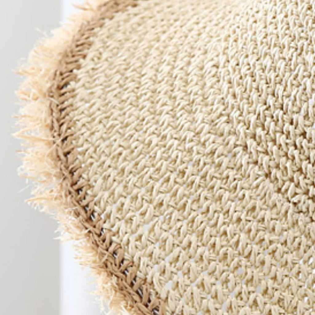 The Korean Version Of The Wide - brimmed, Fringed, Woven Straw Hat, Sun Hat, Round - top Fisherman's Hat, Beach Vacation Hat, And Sandcastle Hat Is Suitable For Vacations. - LADYLINE X