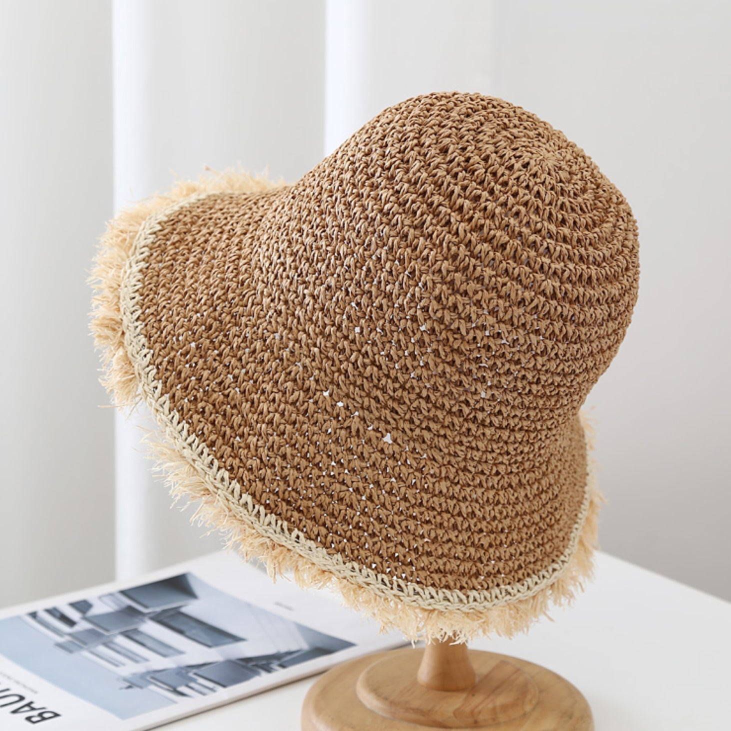 The Korean Version Of The Wide - brimmed, Fringed, Woven Straw Hat, Sun Hat, Round - top Fisherman's Hat, Beach Vacation Hat, And Sandcastle Hat Is Suitable For Vacations. - LADYLINE X