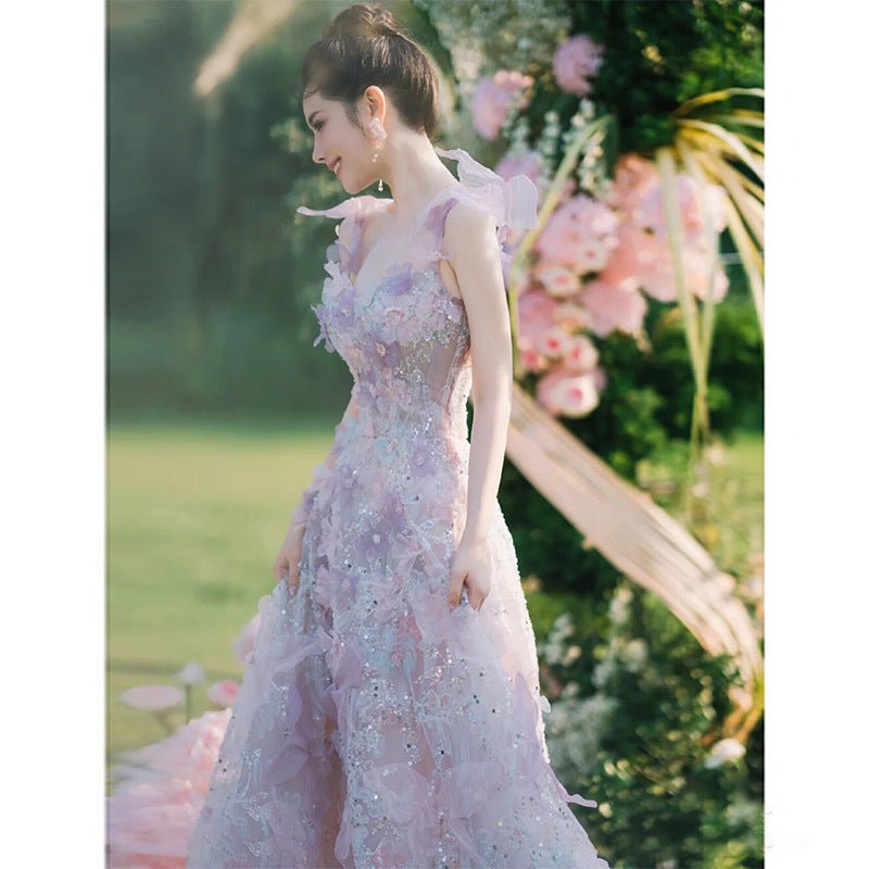 Toast Dress Lace A - Line Style Bridal Marriage Engagement Evening Dress - LADYLINE X