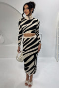 Top Striped Slim - fit Sheath Skirt Knitting Suit - LADYLINE X