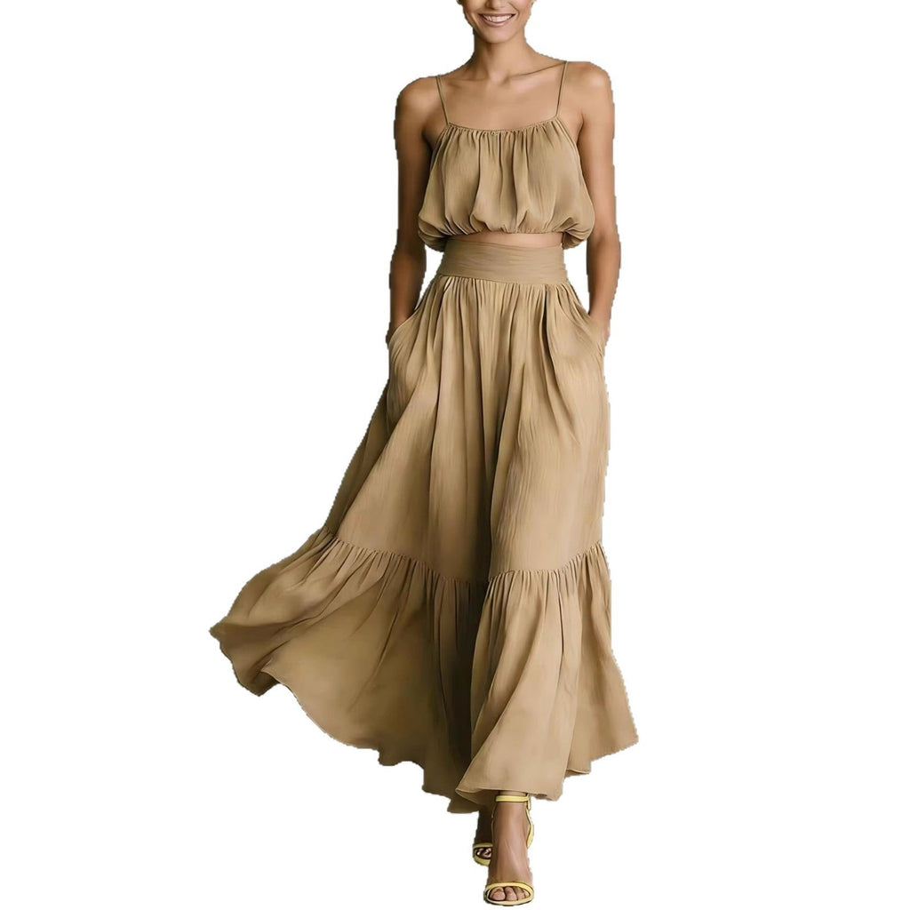Two - piece High - waist Flared Skirt Set - LADYLINE X