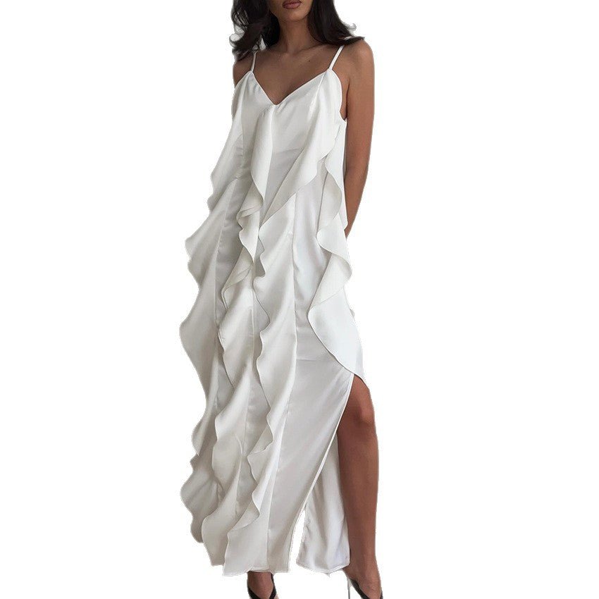 V Neck Slip Dress With Side Slit Women's - LADYLINE X