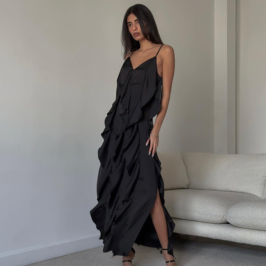 V Neck Slip Dress With Side Slit Women's - LADYLINE X