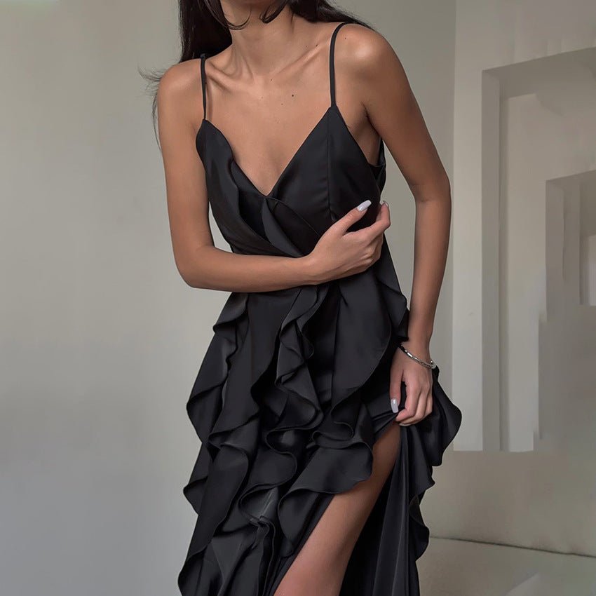 V Neck Slip Dress With Side Slit Women's - LADYLINE X