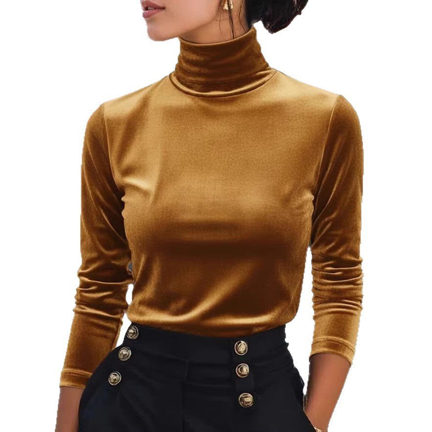 Velvet Turtleneck Base Layer Long - sleeve Top - LADYLINE X