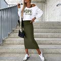 Vest Dress V - neck Hooded Hoodie Short Top Suit - LADYLINE X