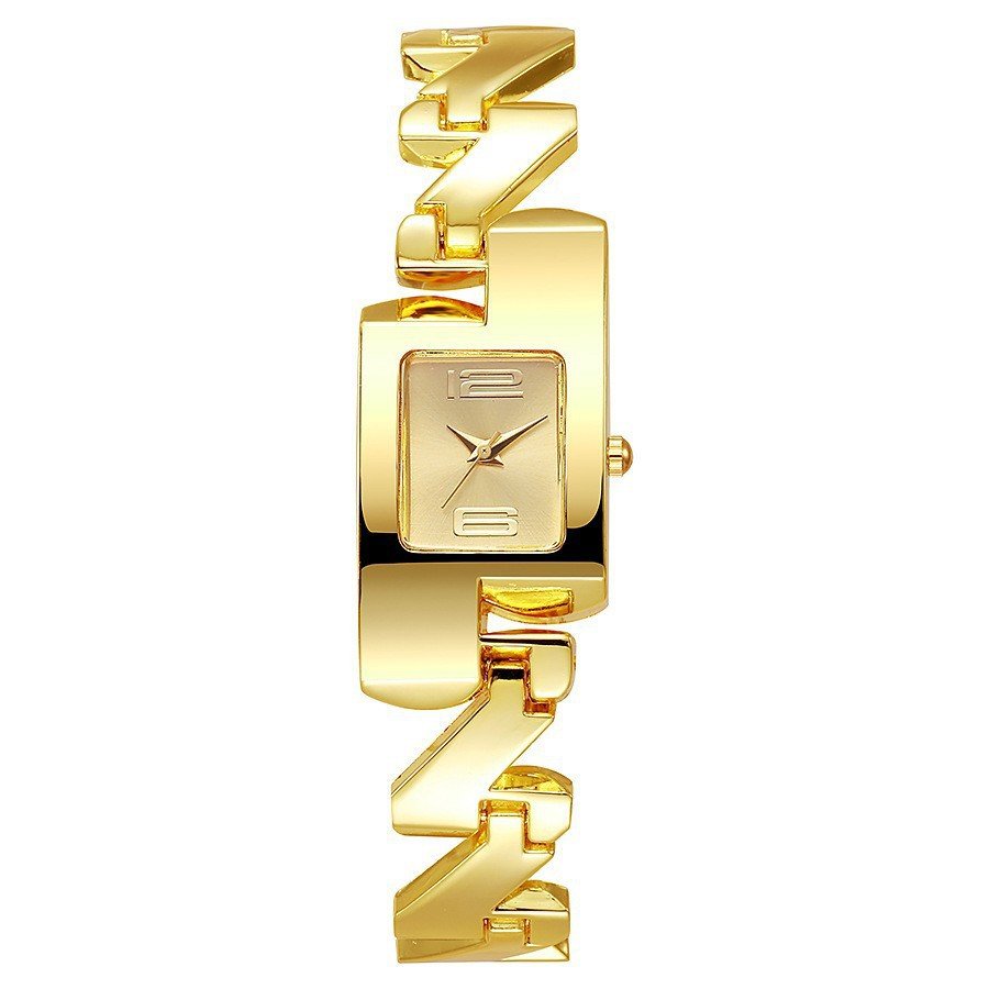 Vintage Classic Golden Alloy Yellow Square Watch - LADYLINE X