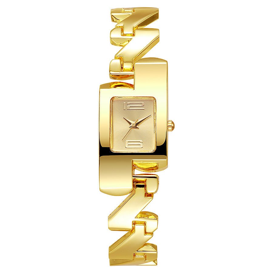 Vintage Classic Golden Alloy Yellow Square Watch - LADYLINE X