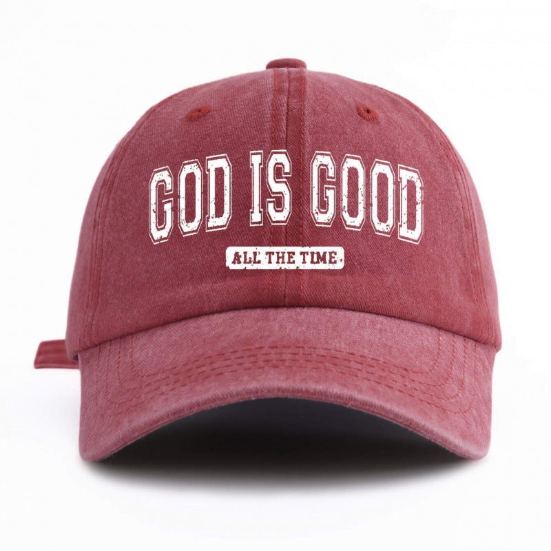 Water - washed Cotton Printed Hat With A Vintage Worn - in Look - LADYLINE X